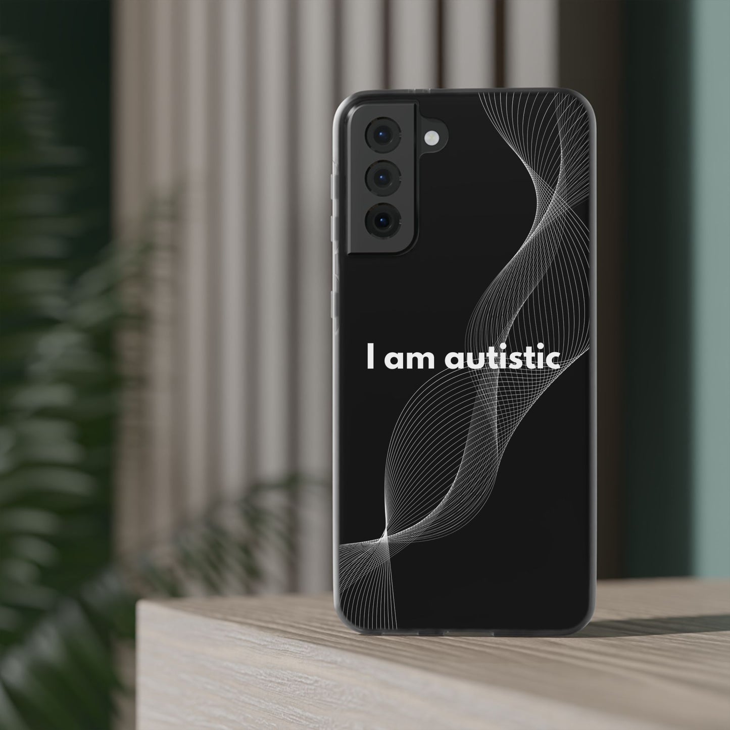 "I am autistic -black version" High Quality Phone Case