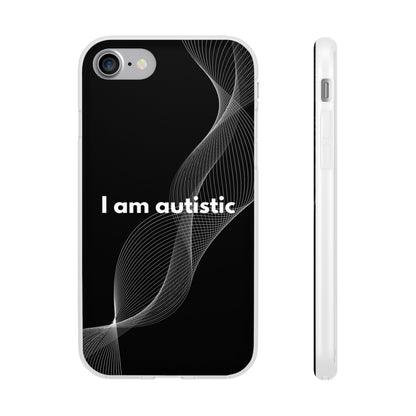 "I am autistic -black version" High Quality Phone Case