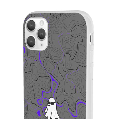 "Black Purple Topography with Ghost" High Quality  Phone Case