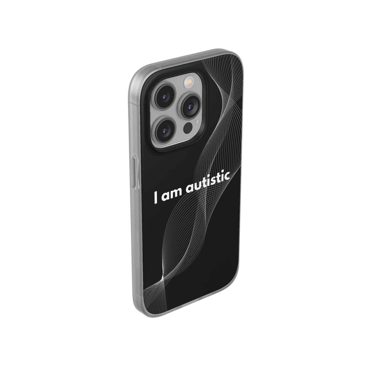 "I am autistic -black version" High Quality Phone Case