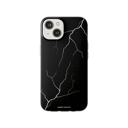 "Lightning and Topography Black" High Quality Phone Case