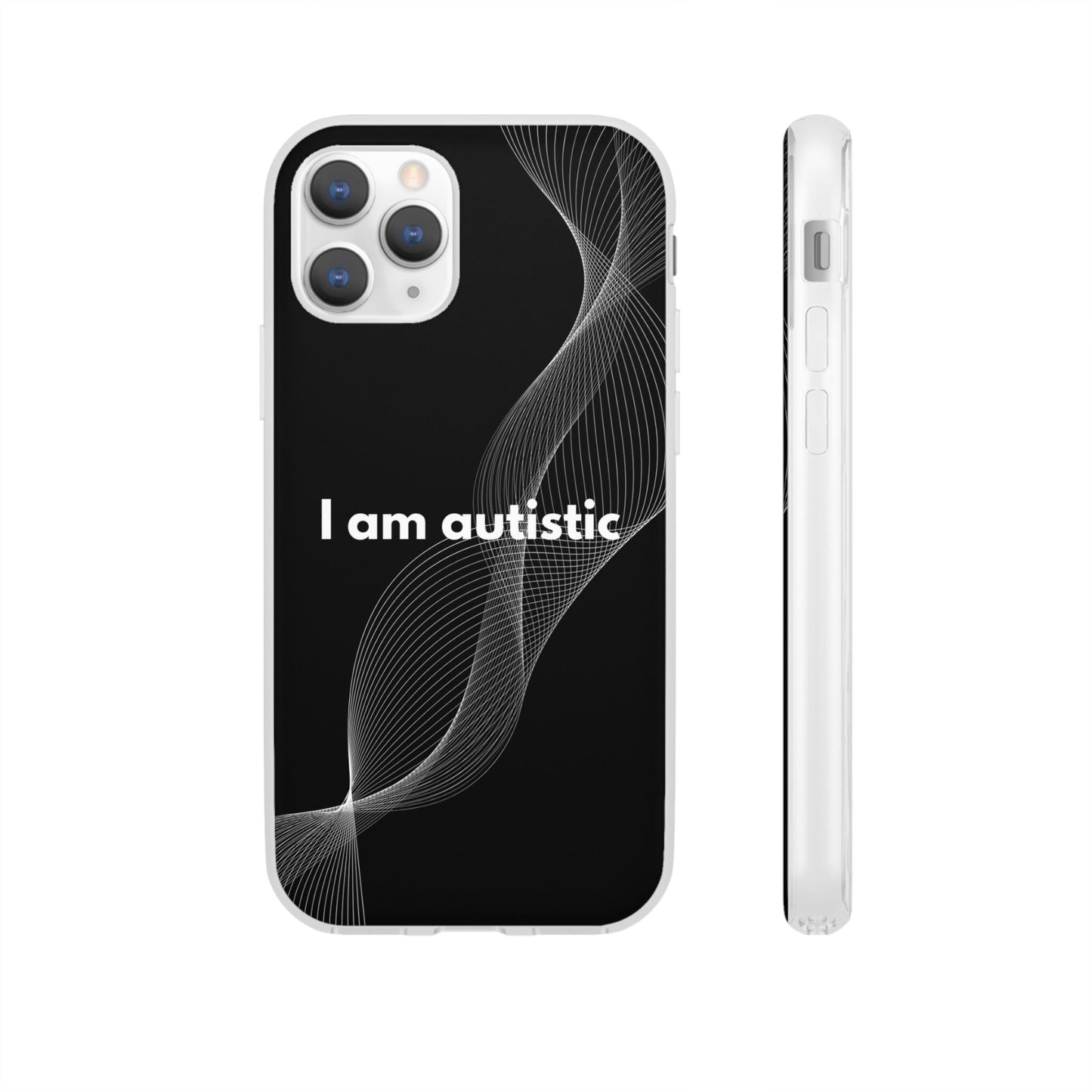 "I am autistic -black version" High Quality Phone Case