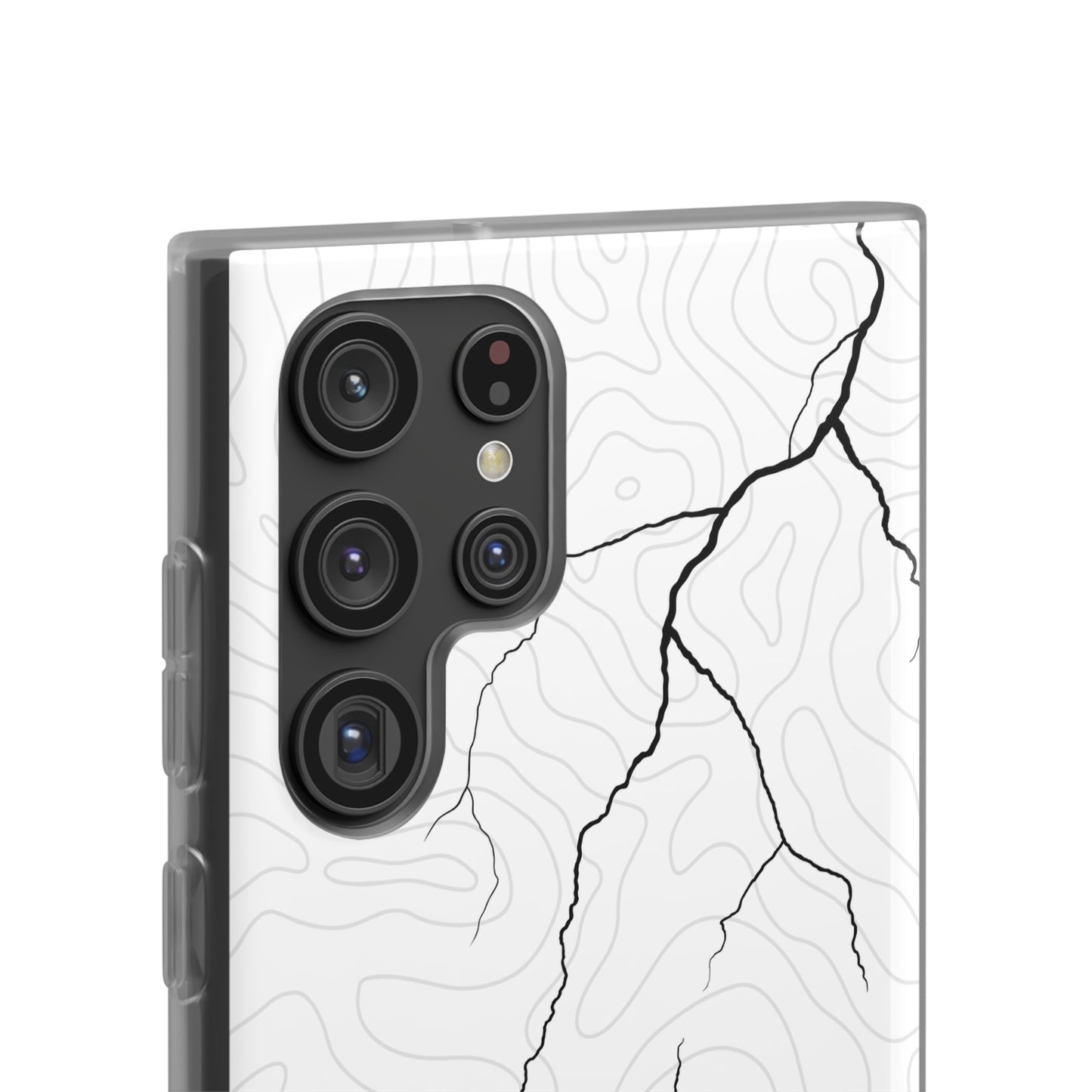 "Lightning and Topography White" High Quality Phone Case