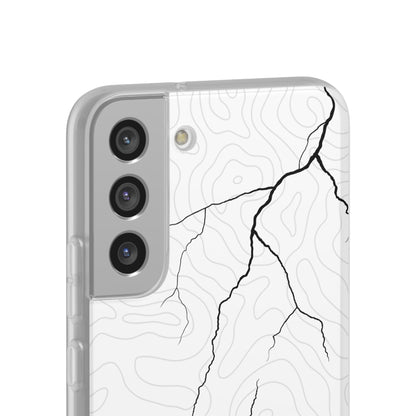 "Lightning and Topography White" High Quality Phone Case