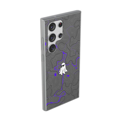 "Black Purple Topography with Ghost" High Quality  Phone Case