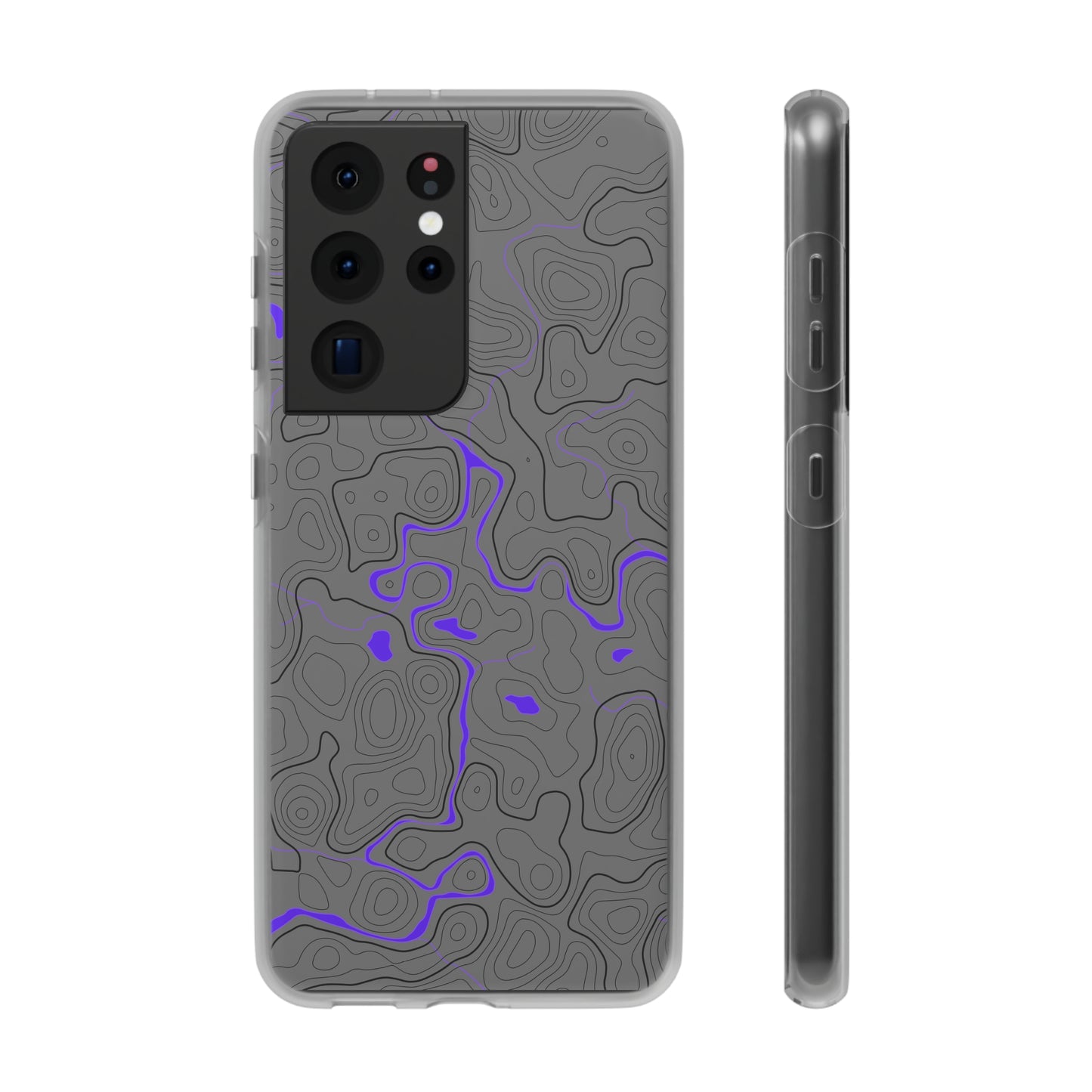 "Black Purple Topography" High Quality Phone Case