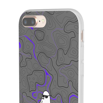 "Black Purple Topography with Ghost" High Quality  Phone Case