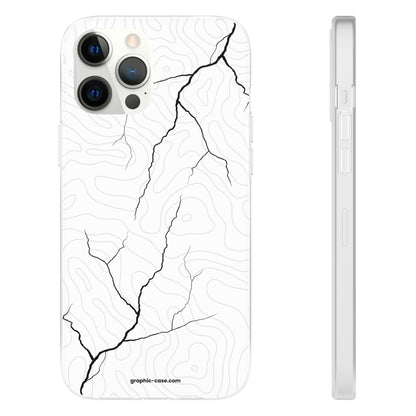 "Lightning and Topography White" High Quality Phone Case