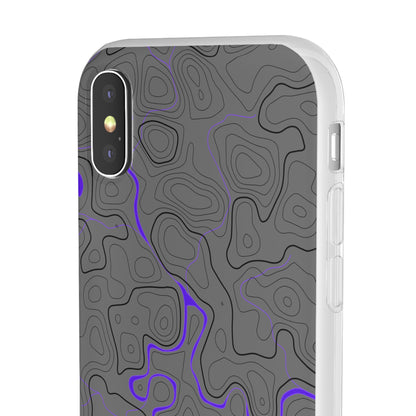 "Black Purple Topography" High Quality Phone Case