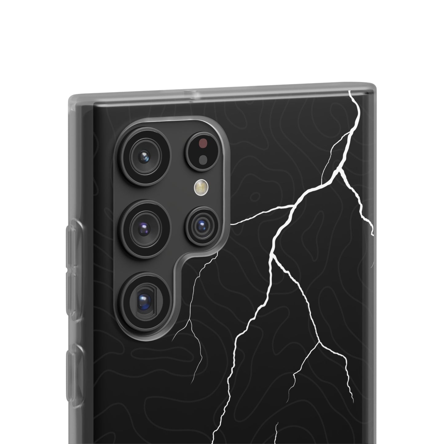 "Lightning and Topography Black" High Quality Phone Case