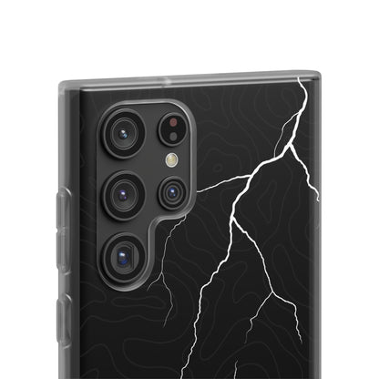 "Lightning and Topography Black" High Quality Phone Case