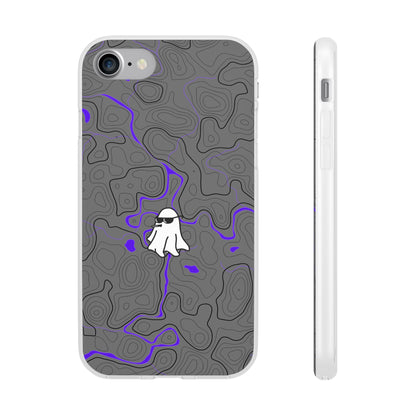 "Black Purple Topography with Ghost" High Quality  Phone Case