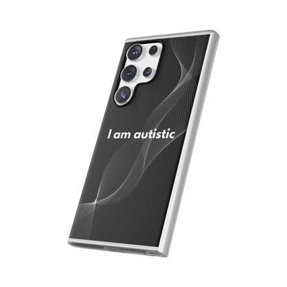 "I am autistic -black version" High Quality Phone Case