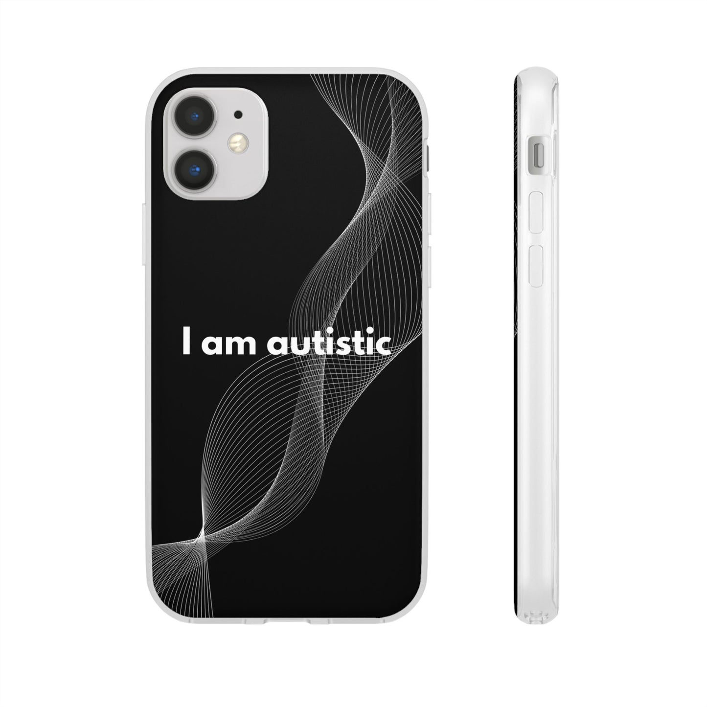 "I am autistic -black version" High Quality Phone Case