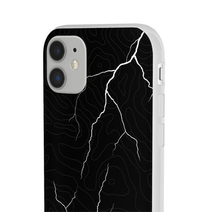 "Lightning and Topography Black" High Quality Phone Case