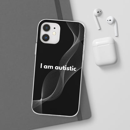 "I am autistic -black version" High Quality Phone Case