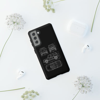 "Wagon Blueprint" Premium Quality Phone Case