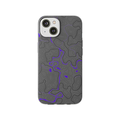 "Black Purple Topography" High Quality Phone Case