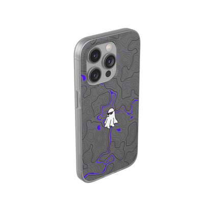 "Black Purple Topography with Ghost" High Quality  Phone Case