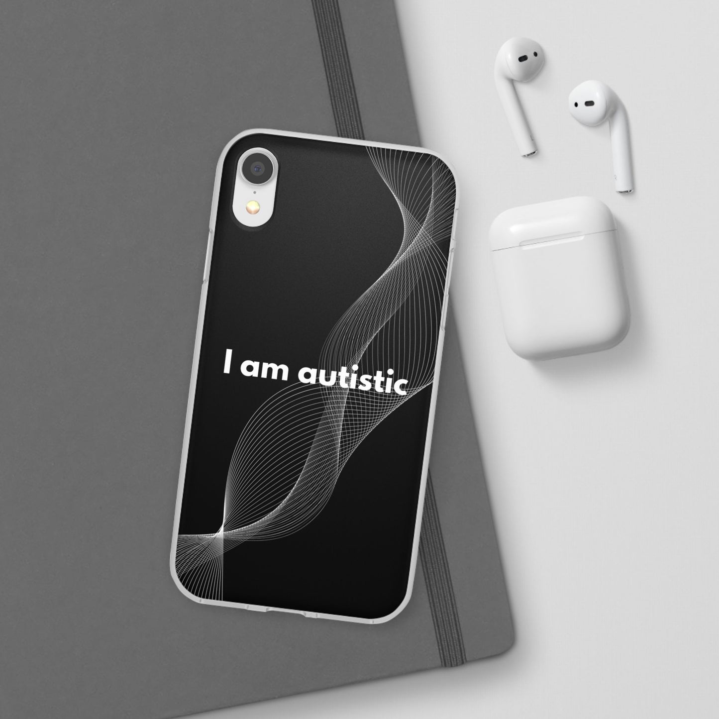 "I am autistic -black version" High Quality Phone Case