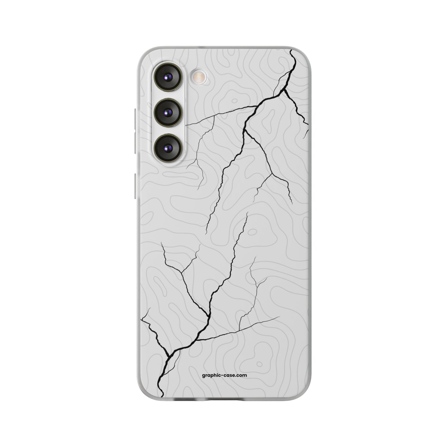 "Lightning and Topography White" High Quality Phone Case