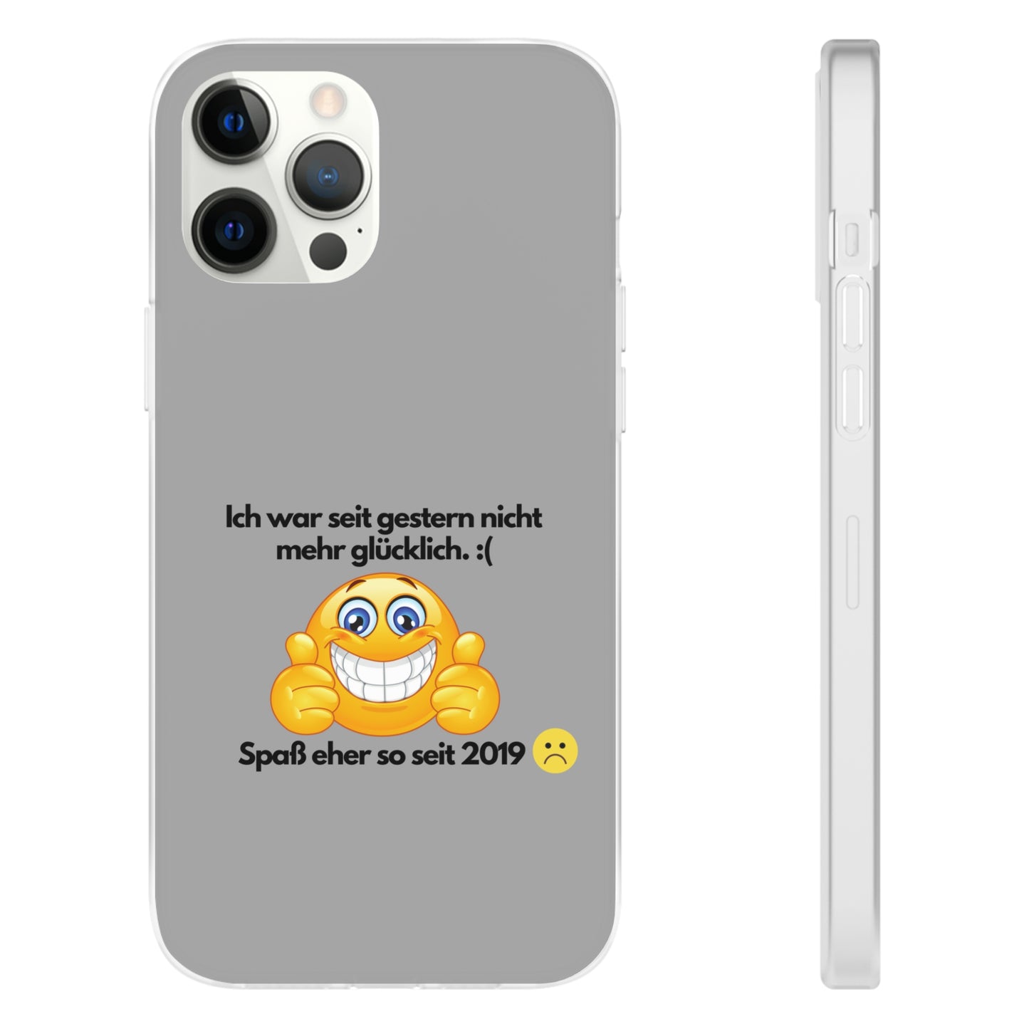 "lch war seit gestern nicht mehr glücklich" High Quality Phone Case