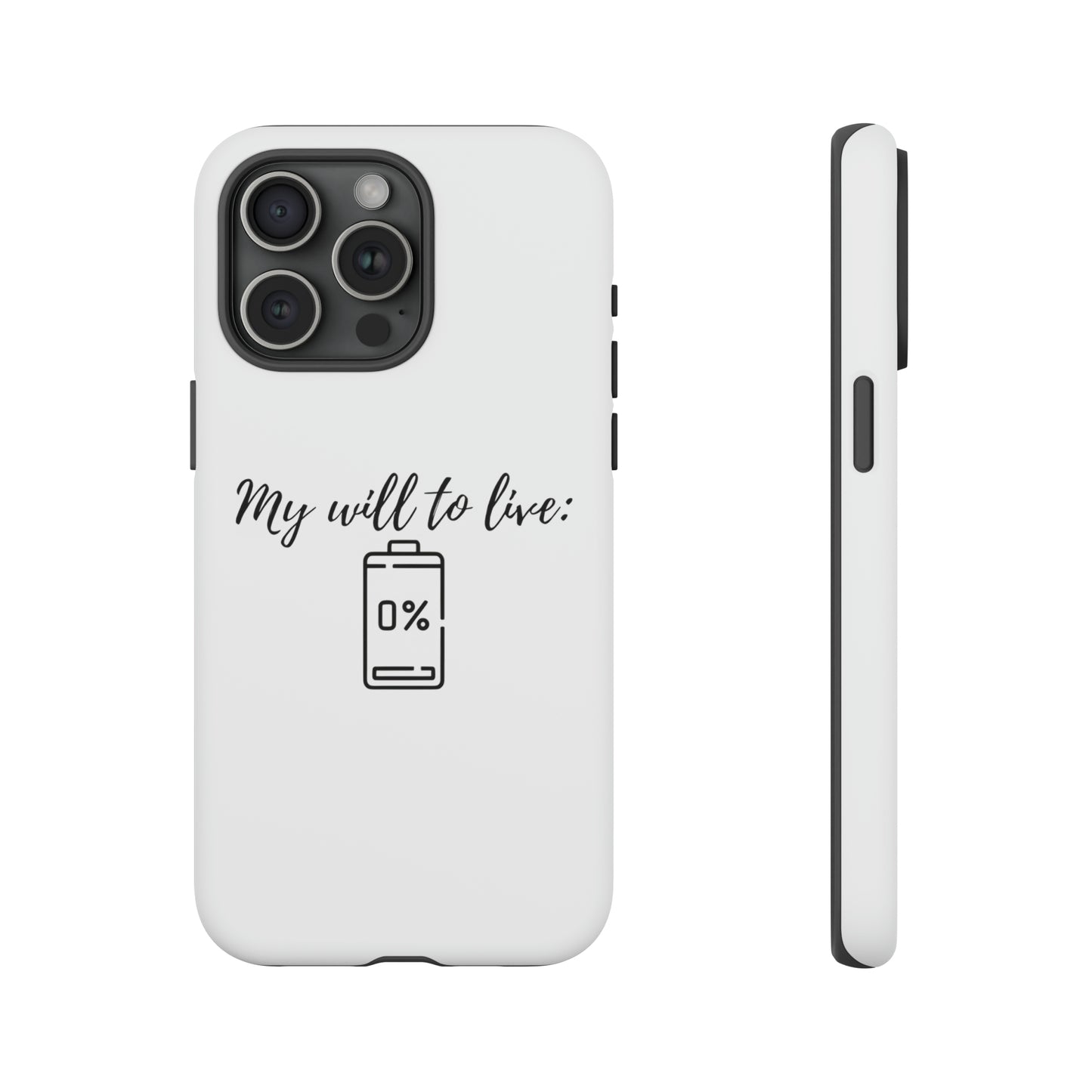 "My will to live: 0%" Premium Quality Phone Case