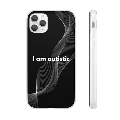 "I am autistic -black version" High Quality Phone Case