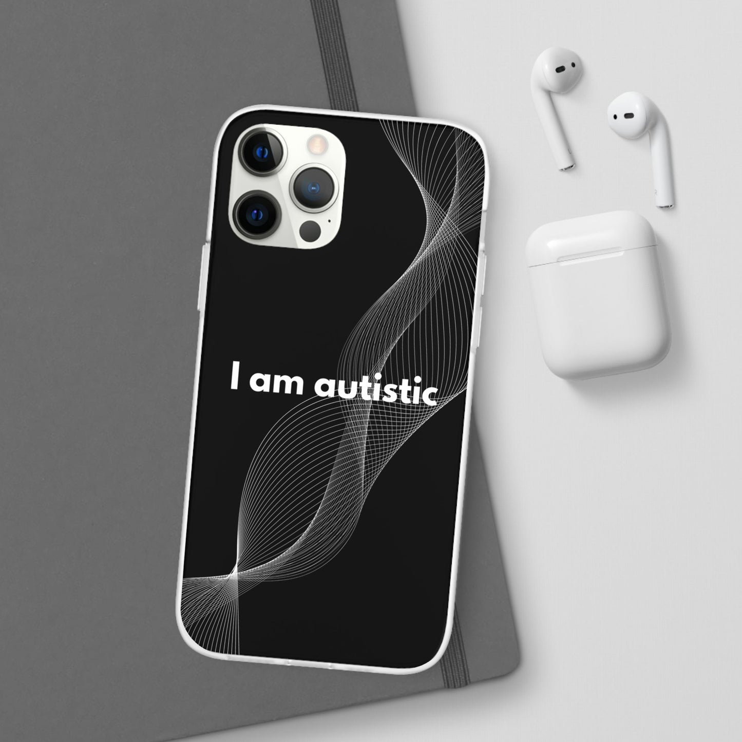 "I am autistic -black version" High Quality Phone Case