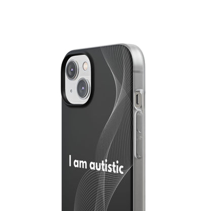 "I am autistic -black version" High Quality Phone Case