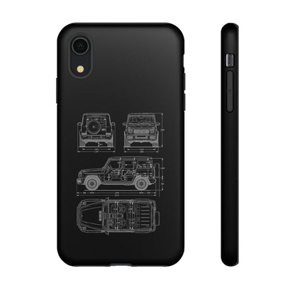 "Wagon Blueprint" Premium Quality Phone Case