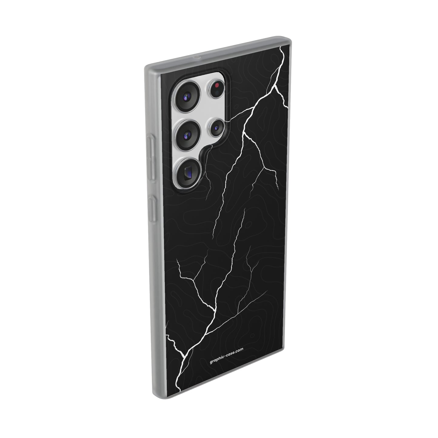 "Lightning and Topography Black" High Quality Phone Case