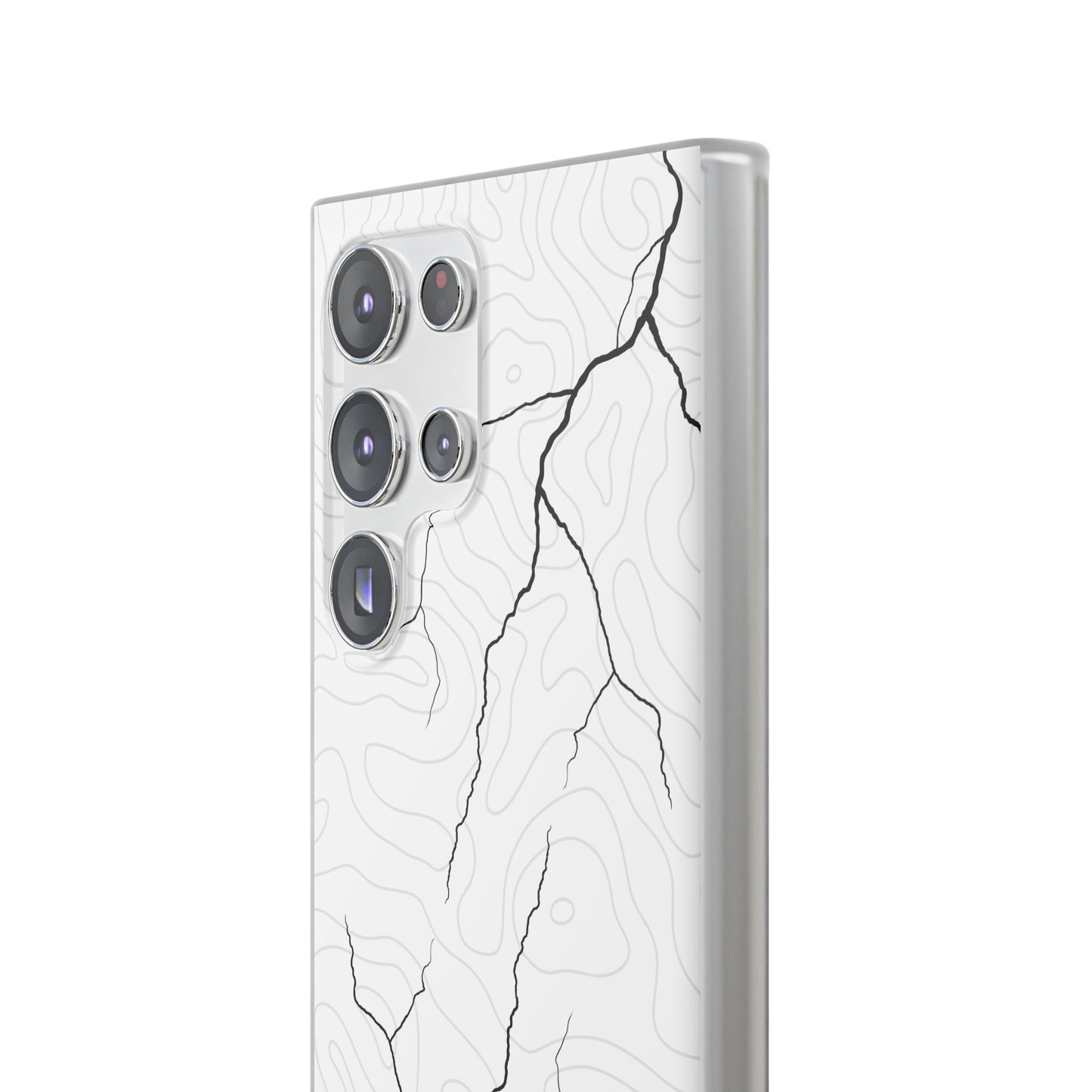 "Lightning and Topography White" High Quality Phone Case