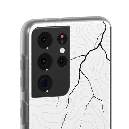 "Lightning and Topography White" High Quality Phone Case