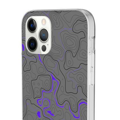 "Black Purple Topography" High Quality Phone Case