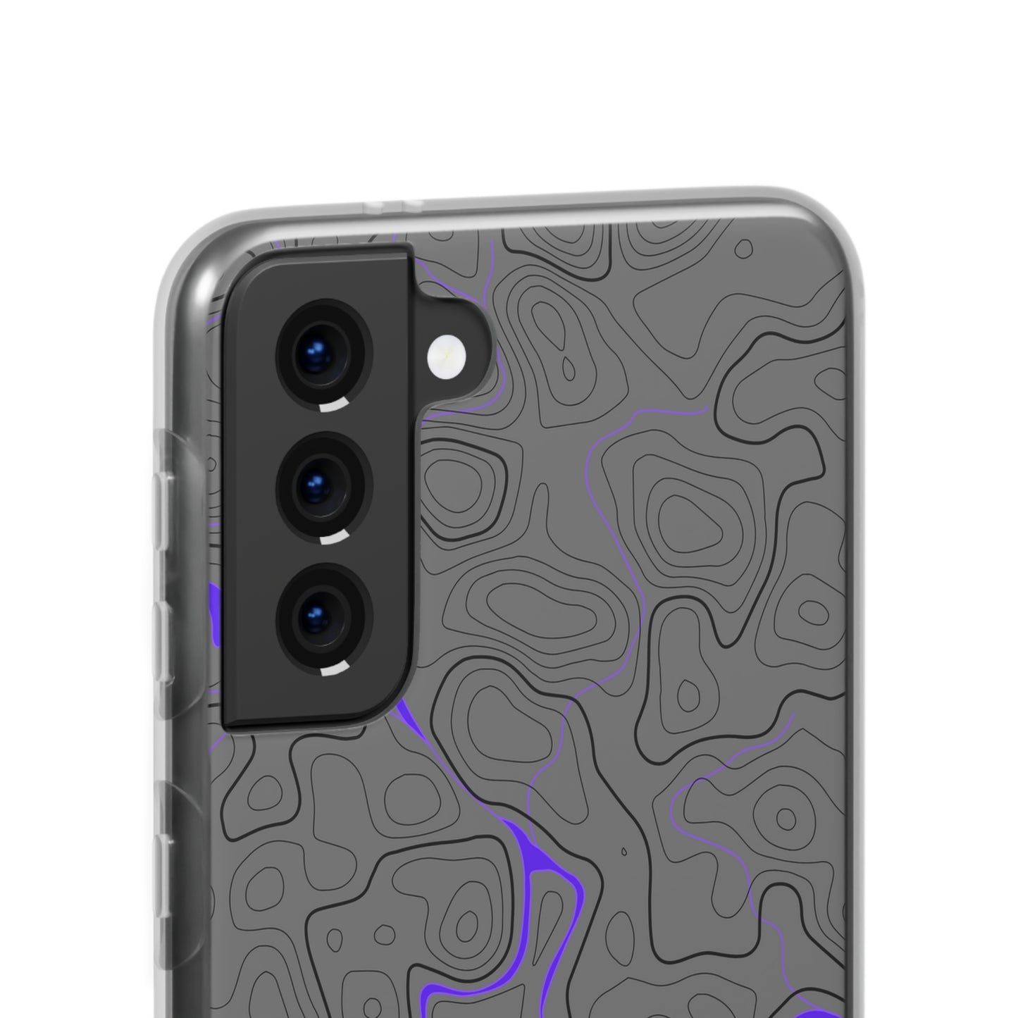 "Black Purple Topography" High Quality Phone Case