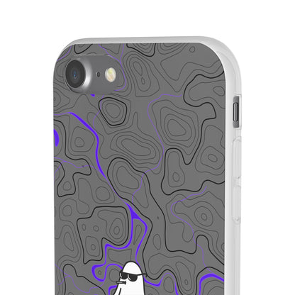 "Black Purple Topography with Ghost" High Quality  Phone Case