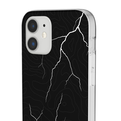 "Lightning and Topography Black" High Quality Phone Case