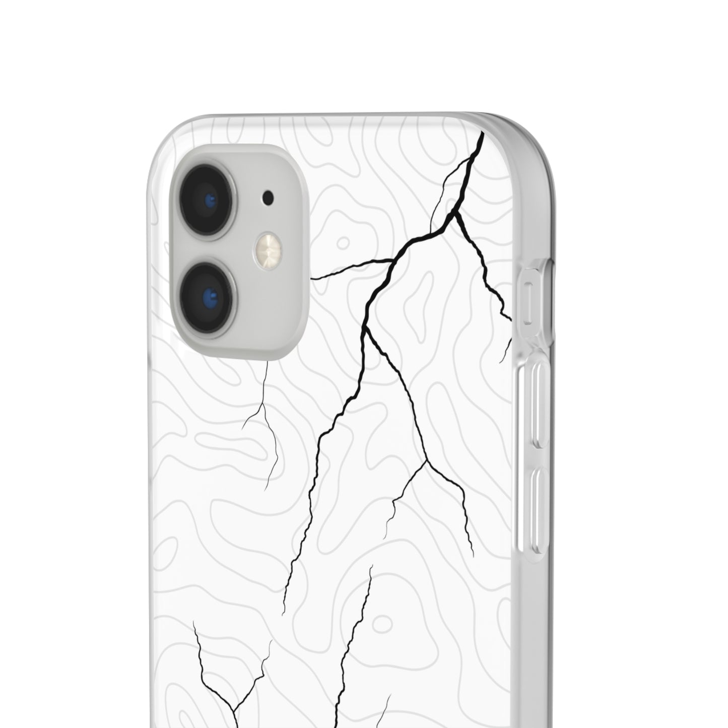 "Lightning and Topography White" High Quality Phone Case