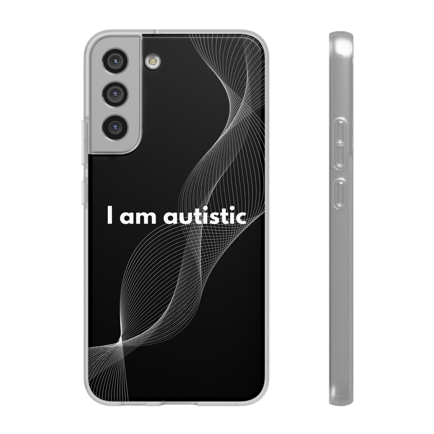 "I am autistic -black version" High Quality Phone Case