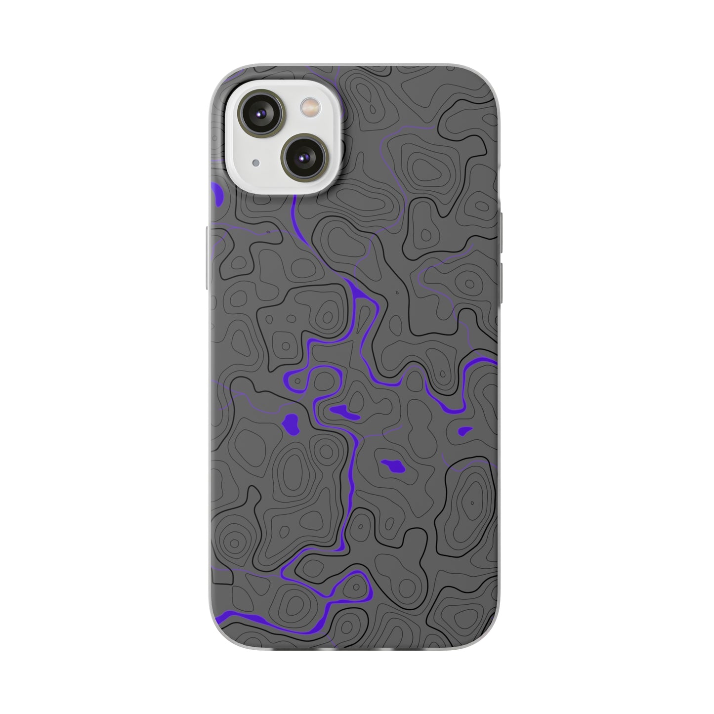 "Black Purple Topography" High Quality Phone Case