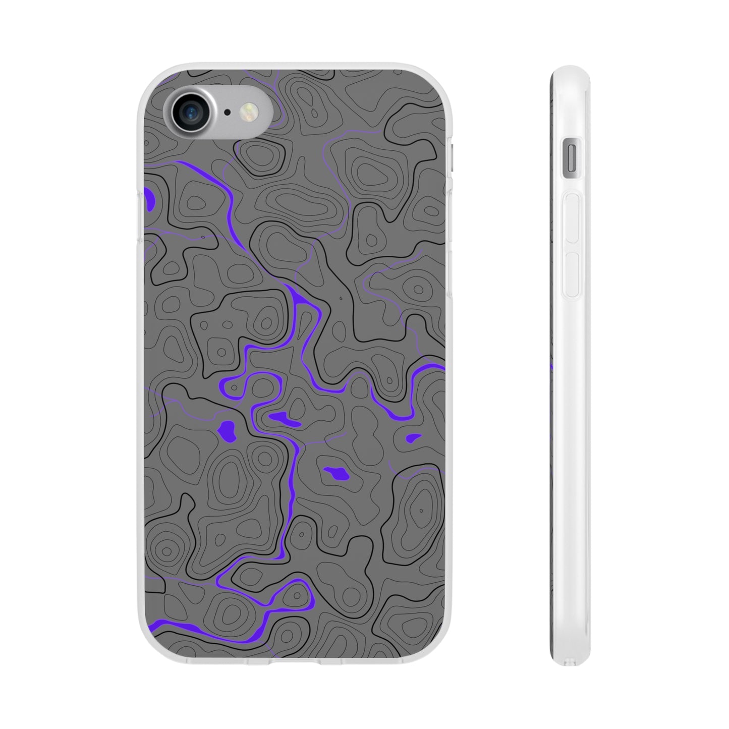 "Black Purple Topography" High Quality Phone Case