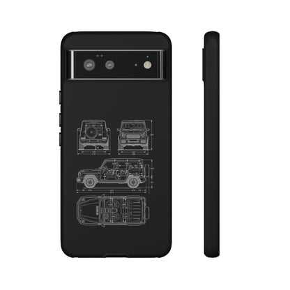 "Wagon Blueprint" Premium Quality Phone Case