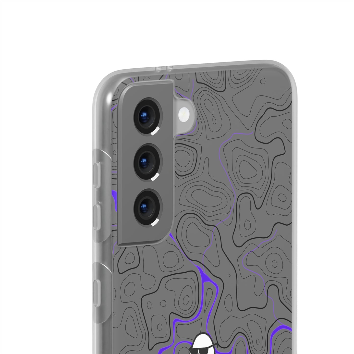 "Black Purple Topography with Ghost" High Quality  Phone Case