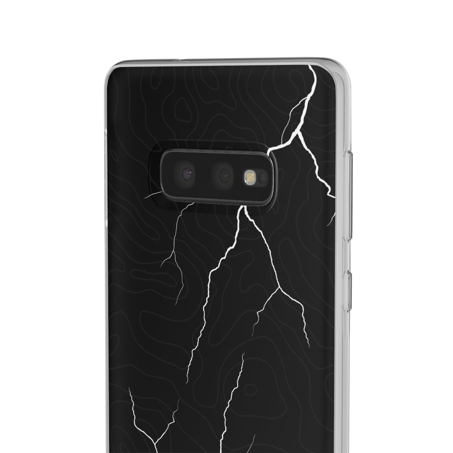 "Lightning and Topography Black" High Quality Phone Case