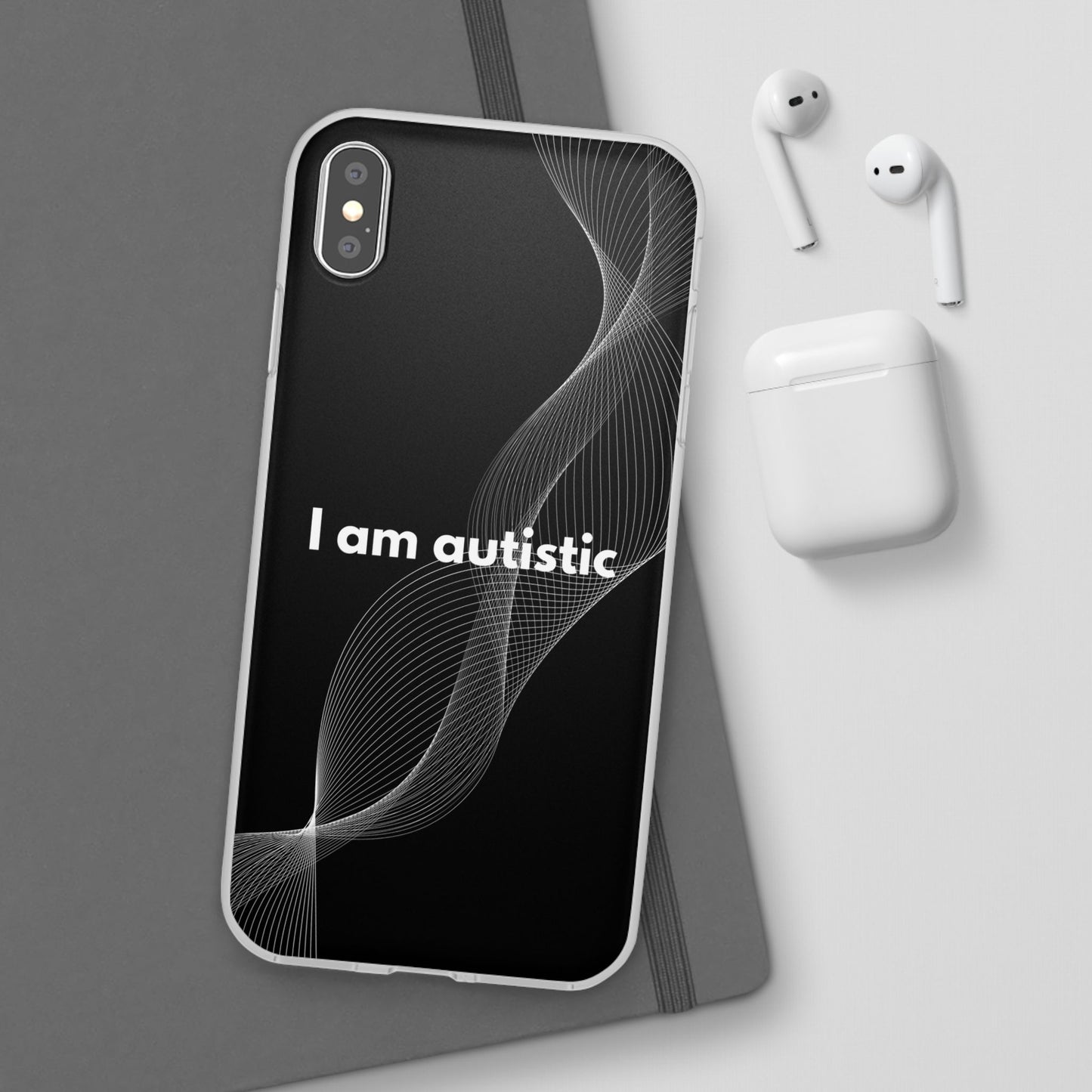 "I am autistic -black version" High Quality Phone Case