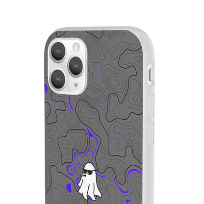 "Black Purple Topography with Ghost" High Quality  Phone Case