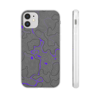 "Black Purple Topography" High Quality Phone Case