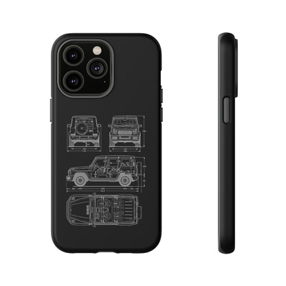 "Wagon Blueprint" Premium Quality Phone Case