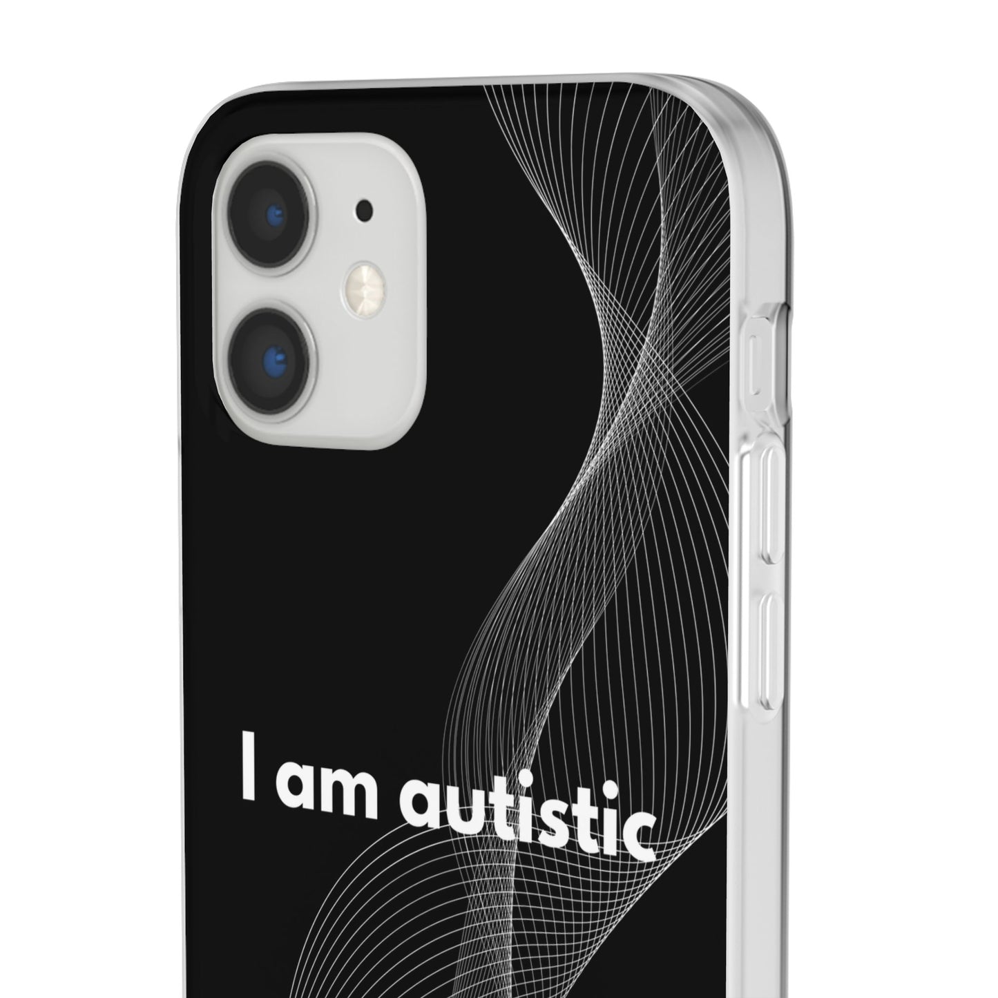 "I am autistic -black version" High Quality Phone Case